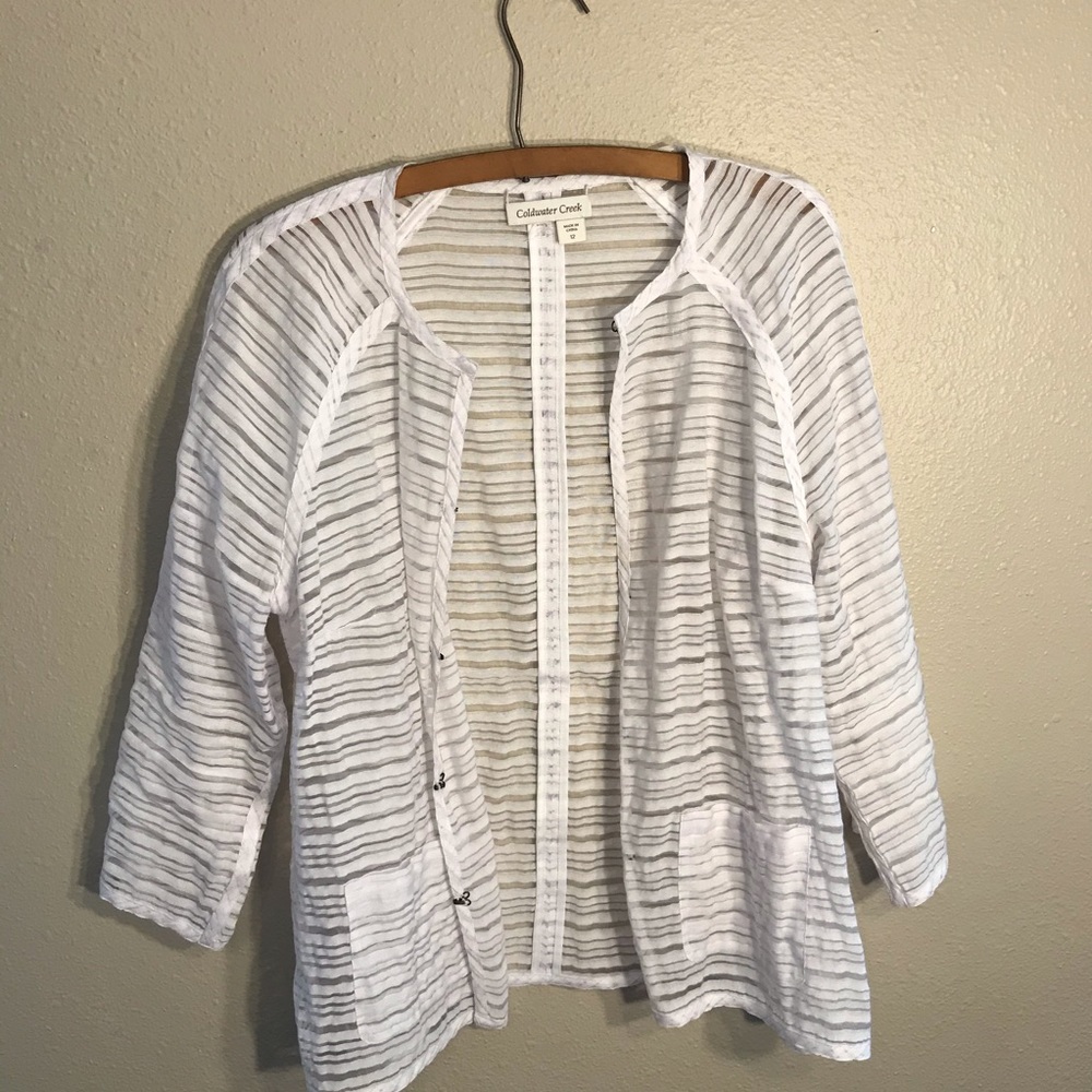 Womens Coldwater Creek White Cover Up Size 12